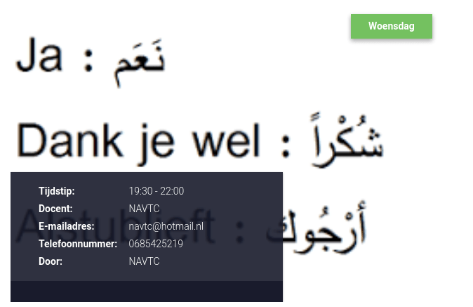 Arabisch beginners Wijkcentrum de componist